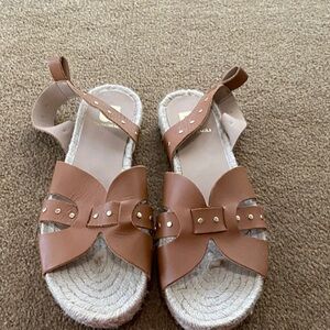 Bruno Magli Brown Leather Women's Sandals size 9 missing 1 ankle strap